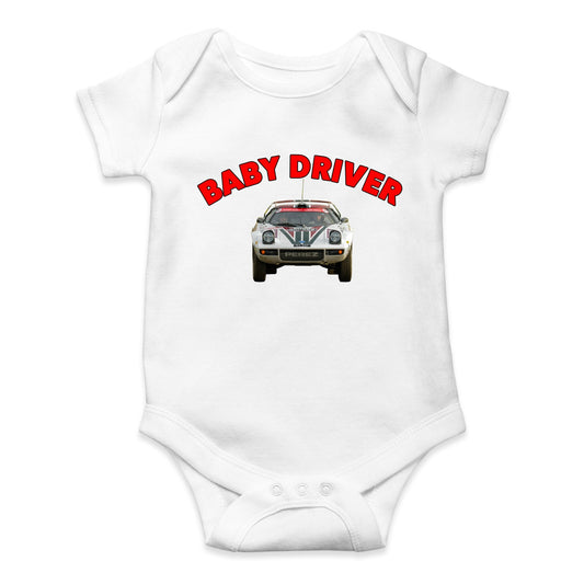 Lancia Stratos White Baby Grow
