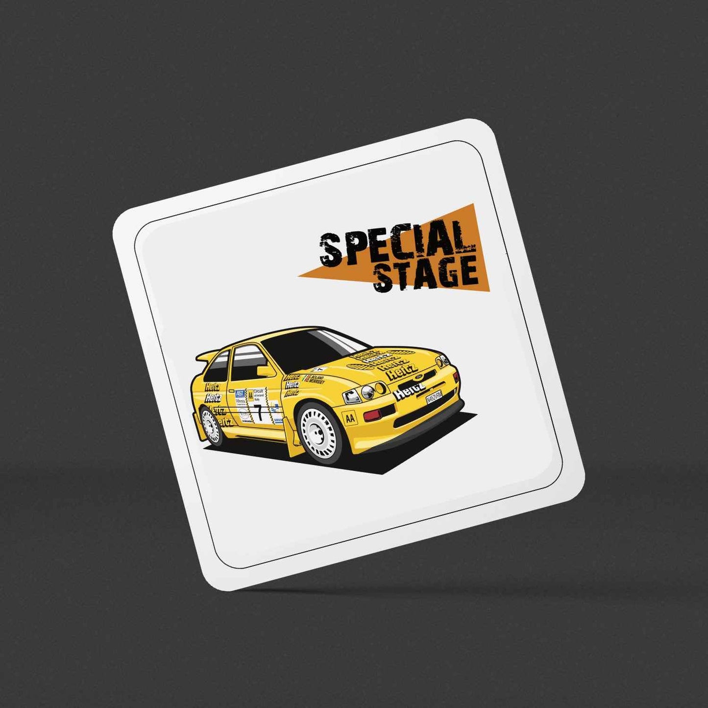 Special Stage Eamonn Boland Escort Cosworth Subaru Square Drinks Coaster x4