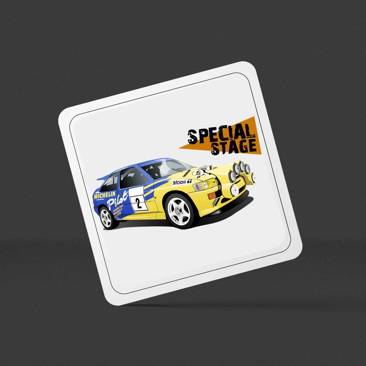 Special Stage Escort Cosworth Square Drinks Coaster x4
