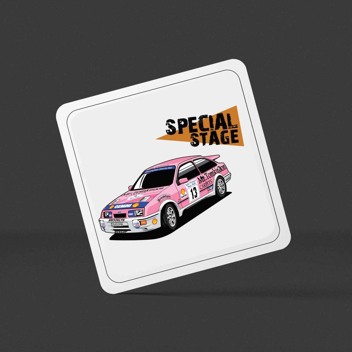 Gwyndaf Evans Sierra Cosworth Coasters Set of 4 - Rallying Is Life