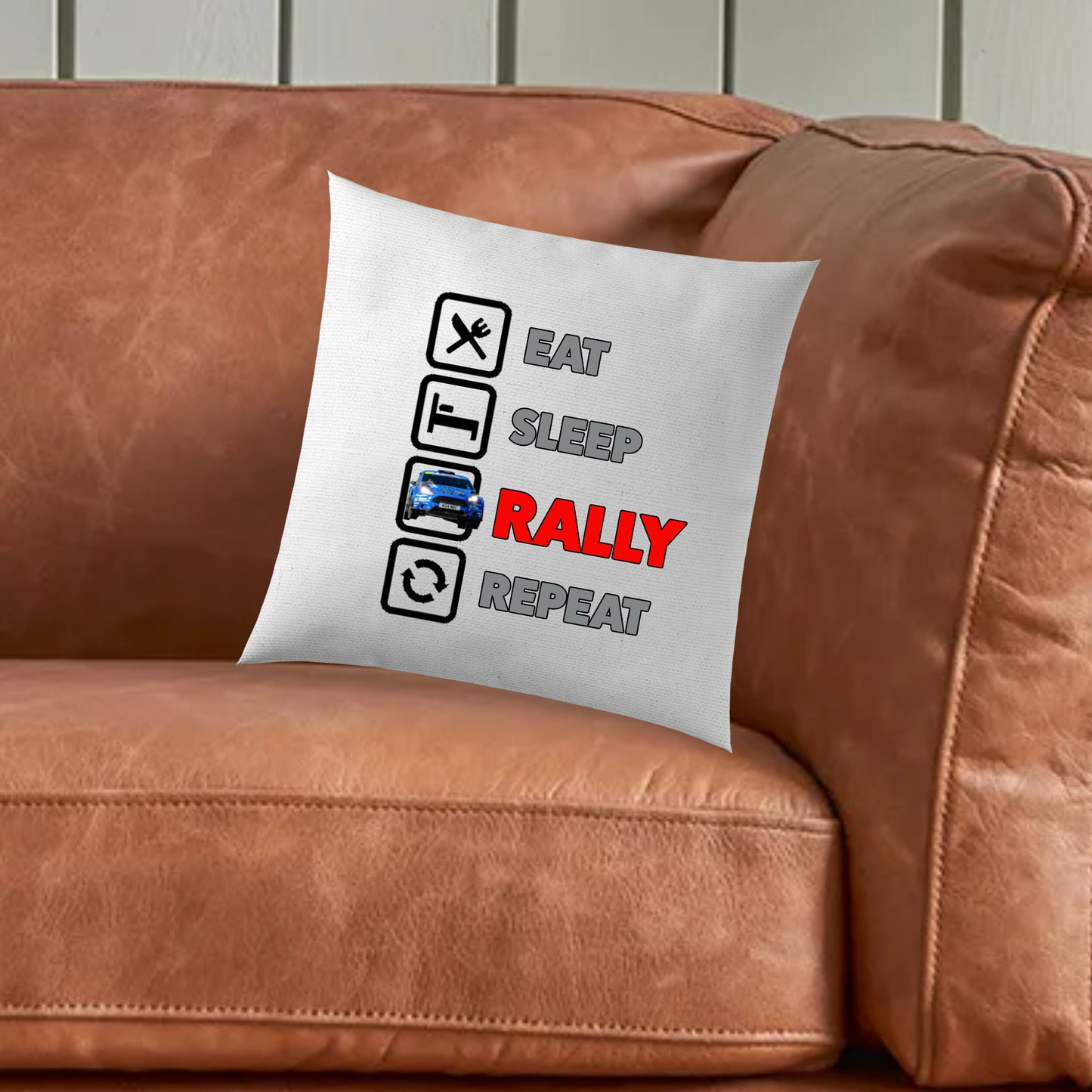 Eat Sleep Rally Repeat Rally Cushion