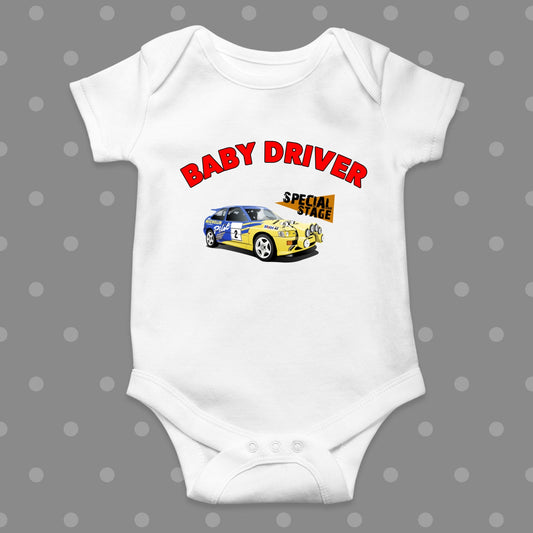 Escort Cosworth Special Stage White Baby Grow