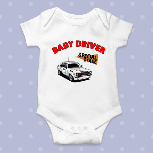 Gwydaf Evans Mk2 Escort Special Stage White Baby Grow