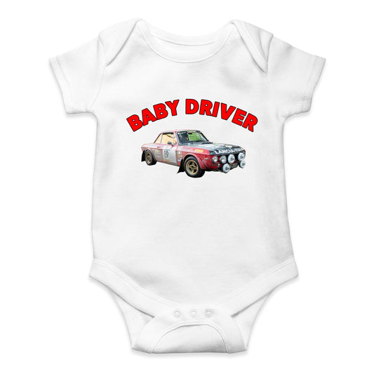 Lancia Fulvia White Baby Grow