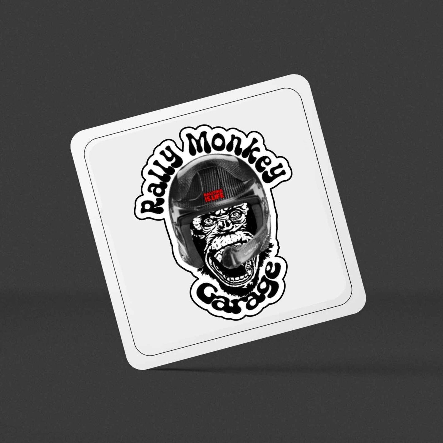 Rally Monkey Garage Coasters Set of 4 - Rallying Is Life