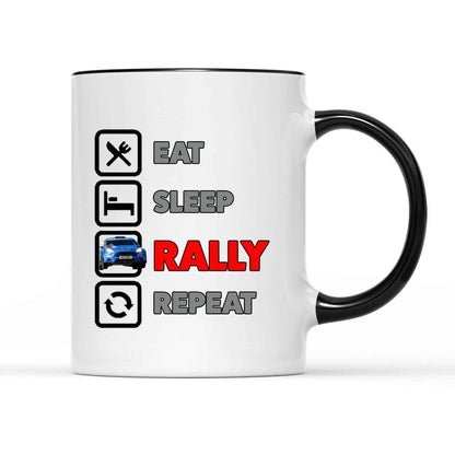 Eat Sleep Rally Repeat Mug - Rallying Is Life