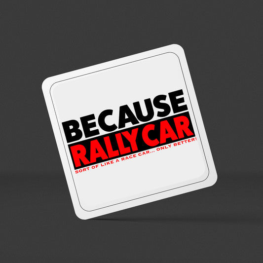 Because Rally Car Square Drinks Coaster x1