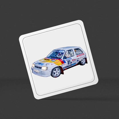 Vauxhall Nova Drinks Coasters Set of 4 - Rallying Is Life