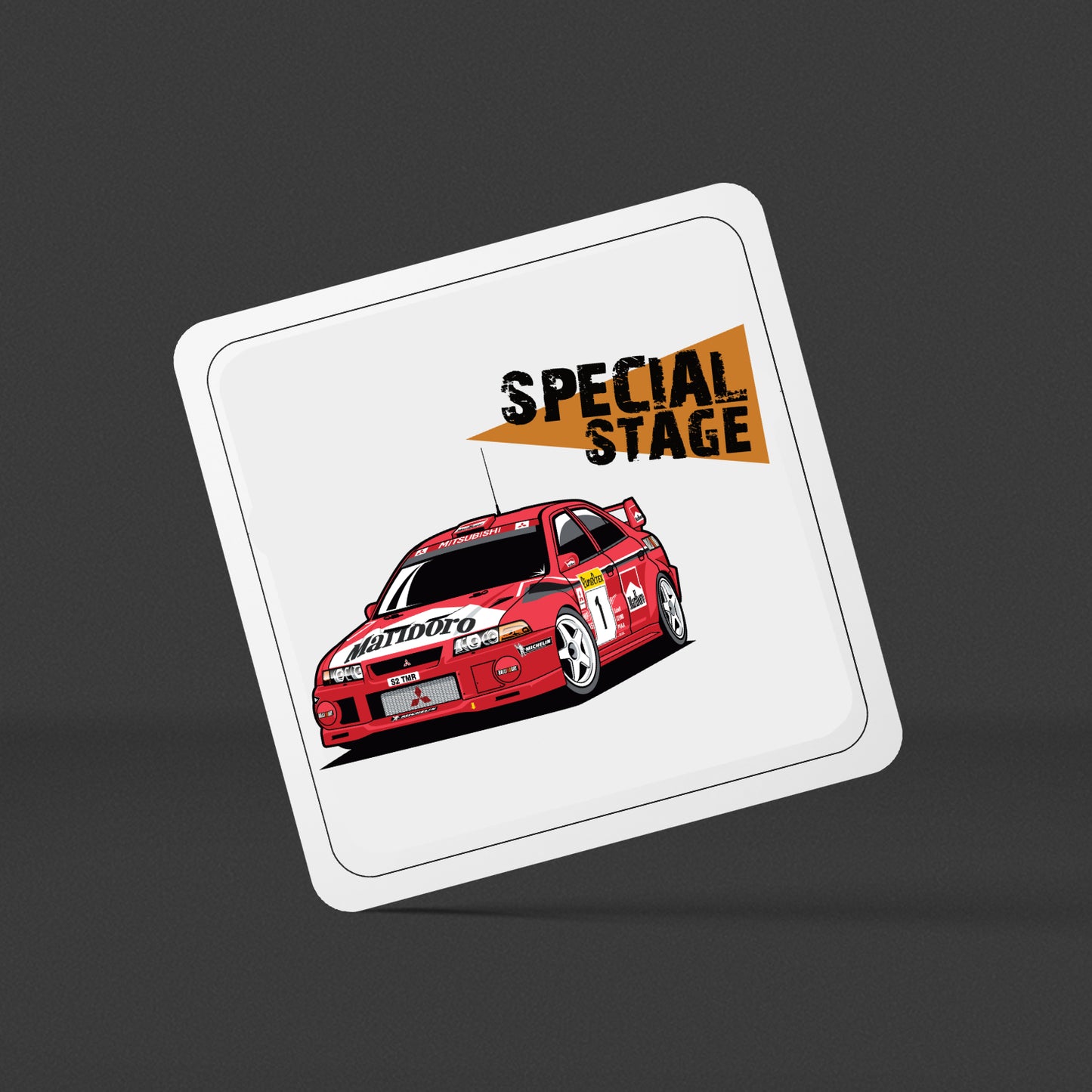 Special Stage Tommi Makinen Evo Square Drinks Coaster x1