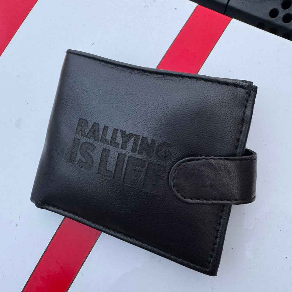 Embossed Nappa Leather Wallet - Rallying Is Life