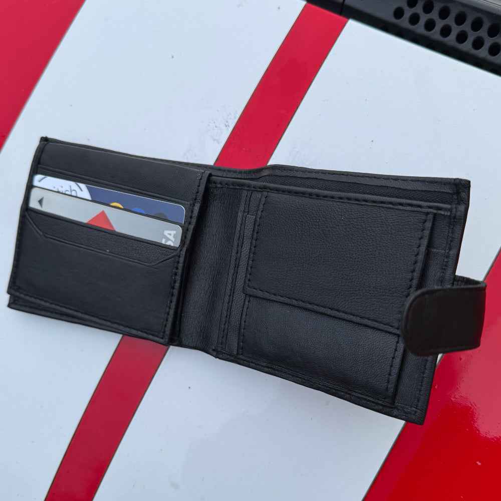 Embossed Nappa Leather Wallet - Rallying Is Life
