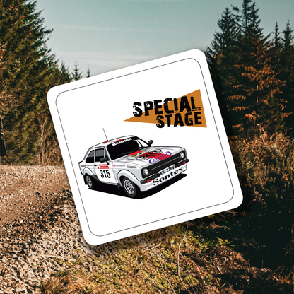 Steve Bannister Escort Mk2 Coaster Set of 4 - Rallying Is Life