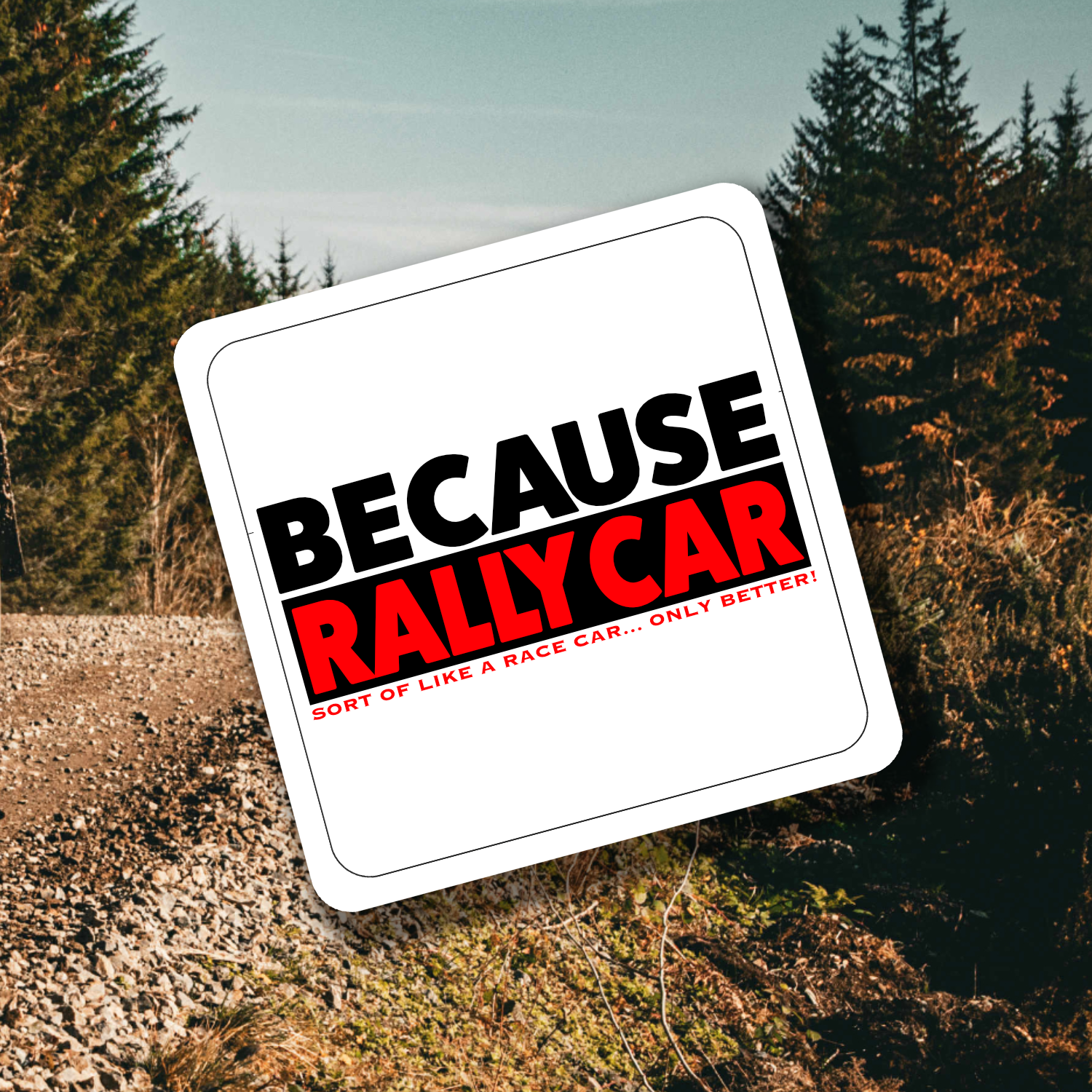 Because Rally Car Coaster Set of 4 - Rallying Is Life