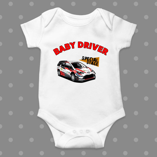 Yaris WRC Special Stage White Baby Grow