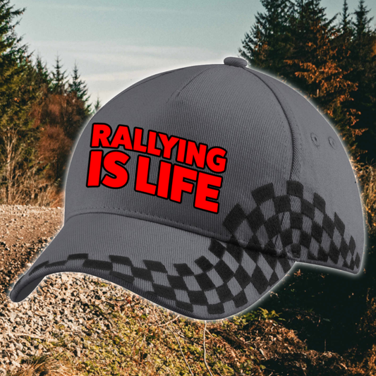 Rallying Is Life Chequered Flag Cap