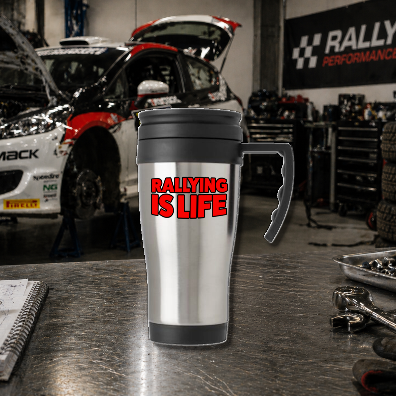 Rallying Is Life Steel Travel Mug - Rallying Is Life