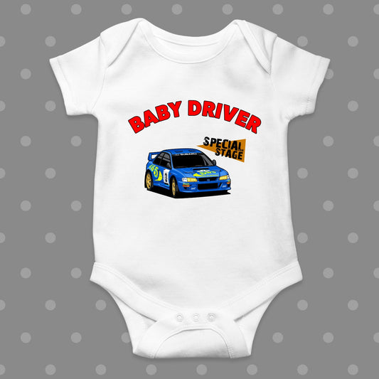 Subaru WRC Special Stage White Baby Grow