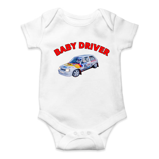 Vauxhall Nova White Baby Grow
