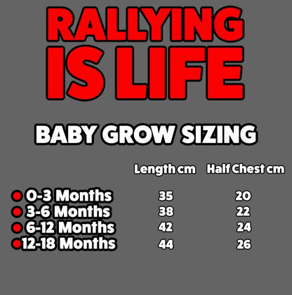 Rallying Is Life Metro 6R4 White Baby Grow