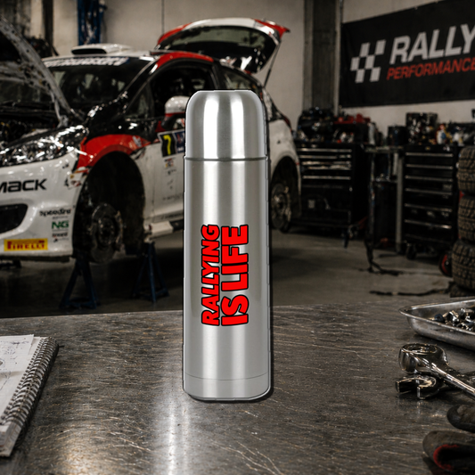 Rallying Is Life Steel Thermos Flask - Rallying Is Life