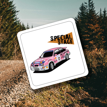 Gwyndaf Evans Sierra Cosworth Coasters Set of 4 - Rallying Is Life