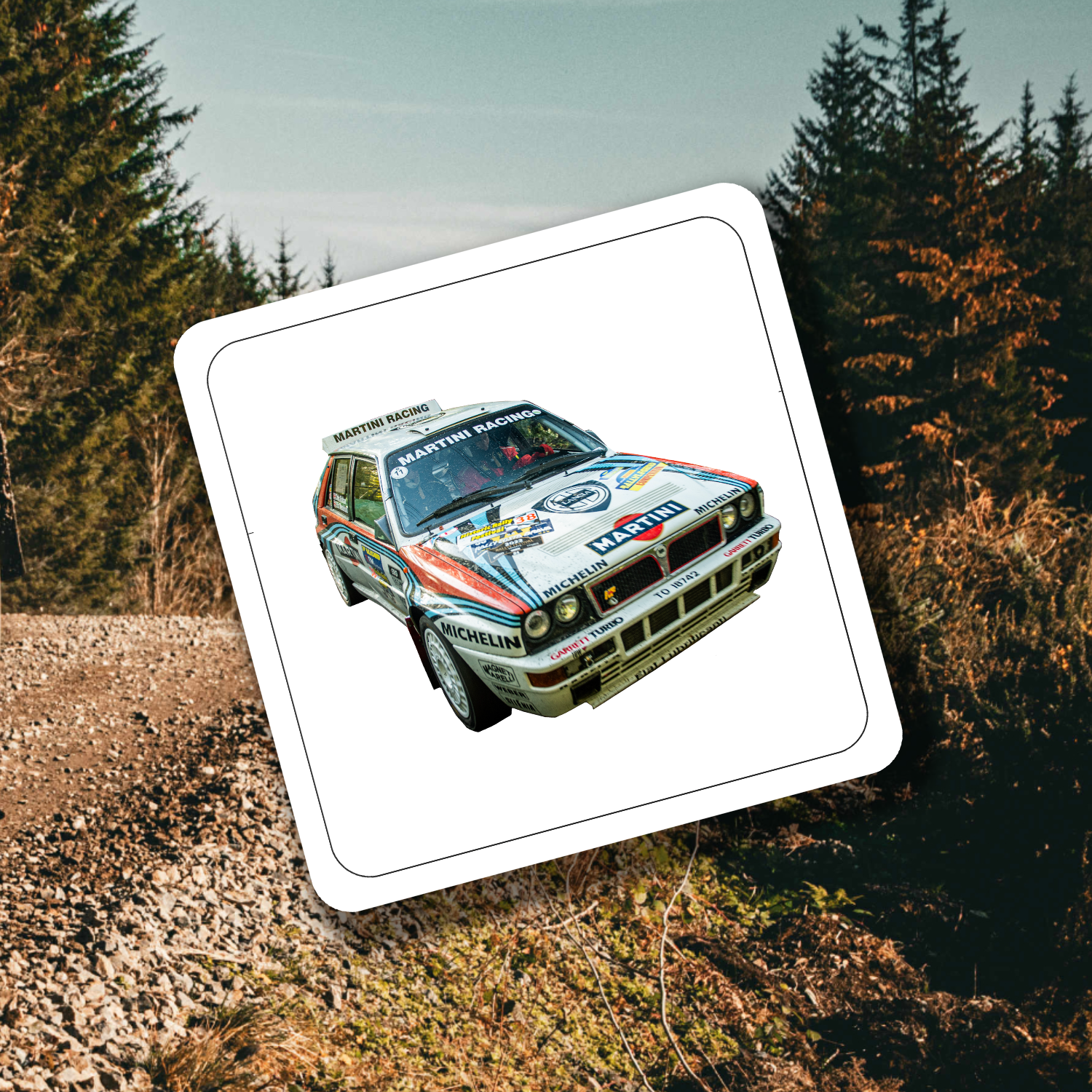 Lancia Delta Integrale Coaster Set of 4 - Rallying Is Life