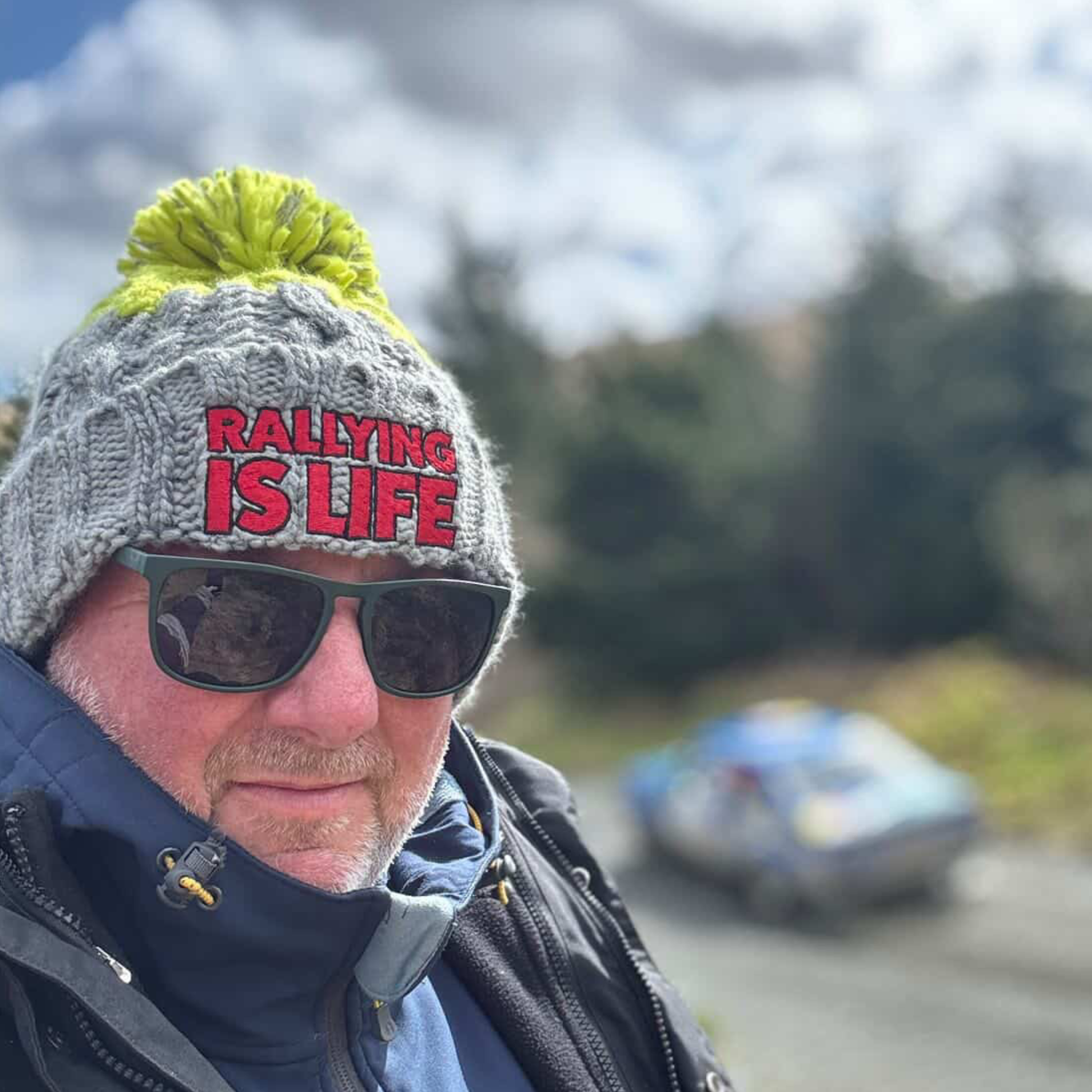 Embroidered Rally Bobble Hat Beanie - Rallying Is Life