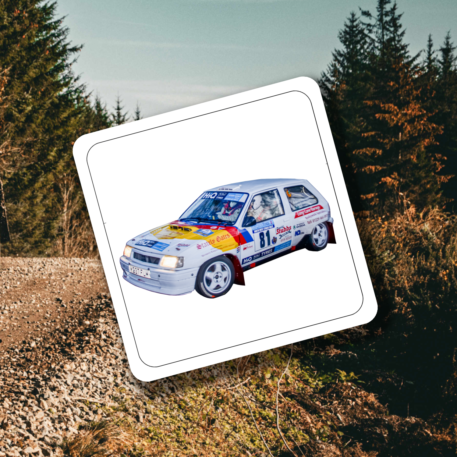 Vauxhall Nova Drinks Coasters Set of 4 - Rallying Is Life