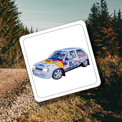 Vauxhall Nova Drinks Coasters Set of 4 - Rallying Is Life