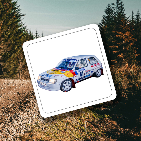 Vauxhall Nova Drinks Coasters Set of 4 - Rallying Is Life