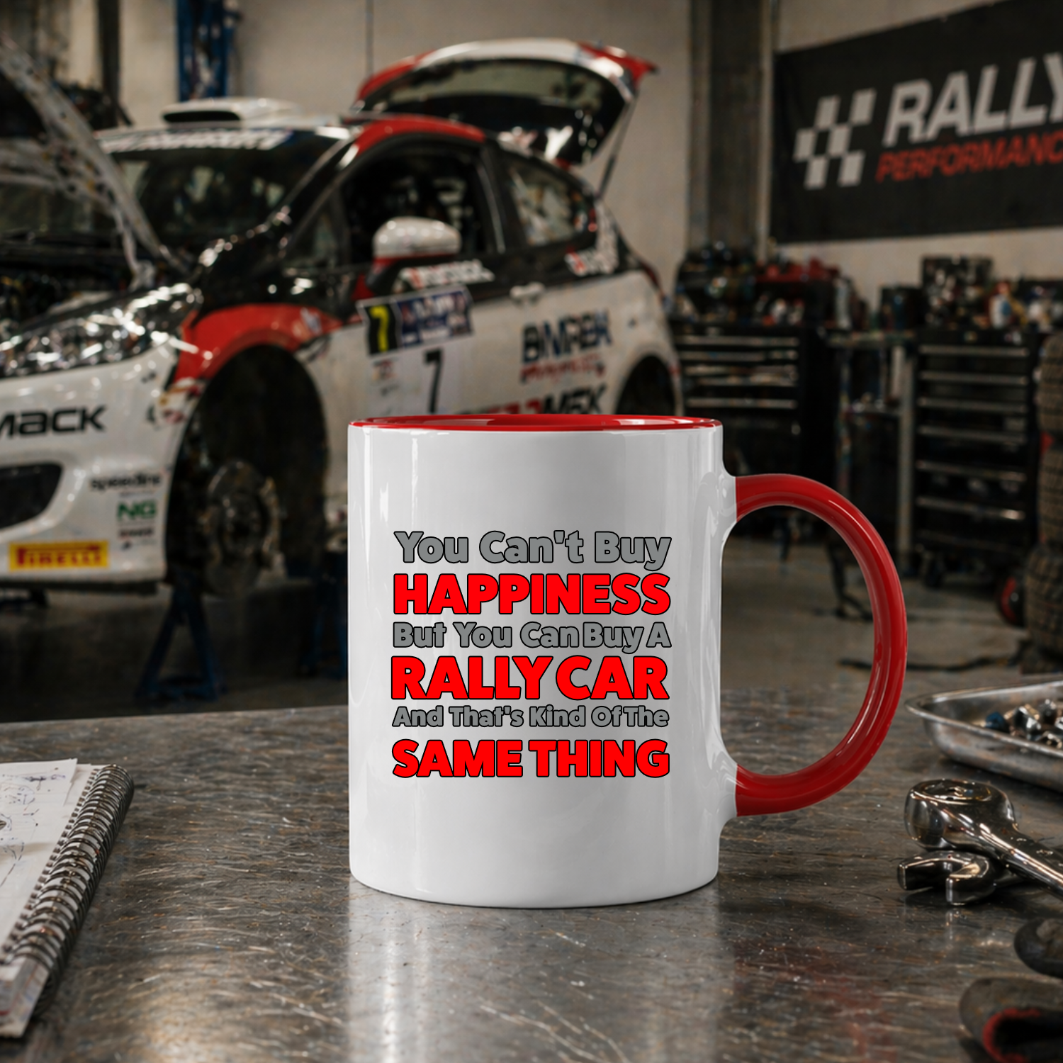 Rally Car Equals Happiness Mug - Rallying Is Life