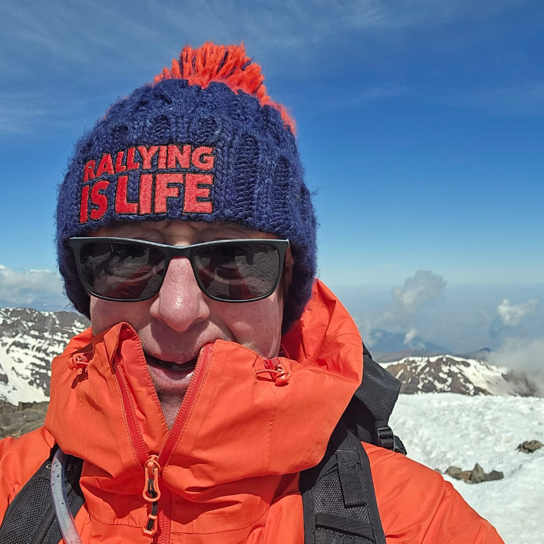 Embroidered Rally Bobble Hat Beanie