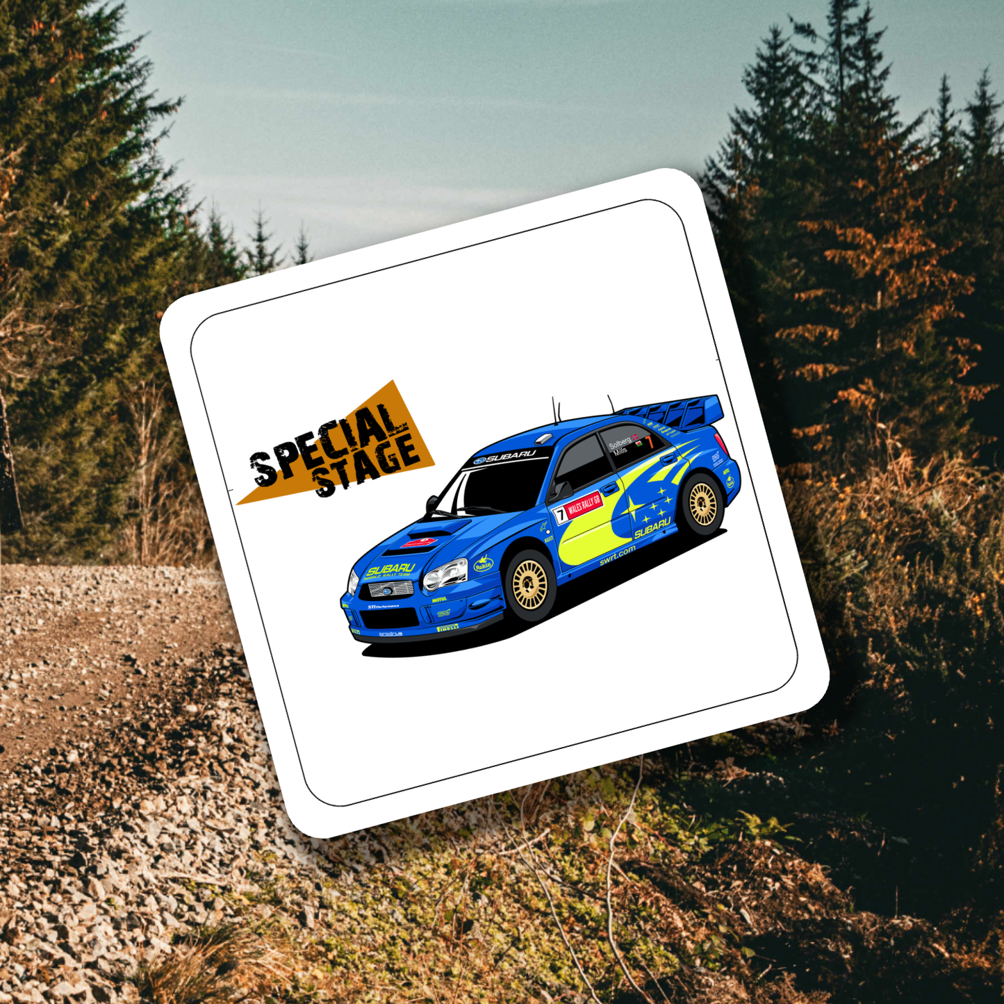 Subaru WRC Side Coaster Set of 4 - Rallying Is Life